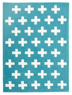 Nordic Crosses Rug Blue