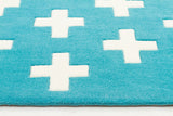 Nordic Crosses Rug Blue