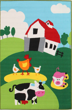 Kids Non Slip Barn Yard Farm Rug