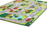 Kids Non Slip Road Map City Rug