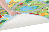 Kids Non Slip Road Map Beach Rug Blue