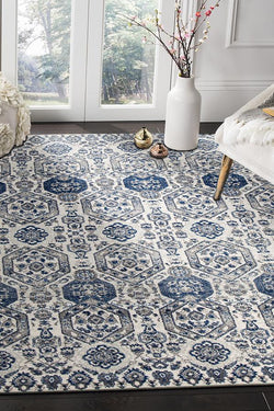 Sury Ivory Navy Heritage Rug