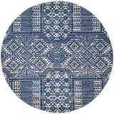 Zelda Grey Navy Round Rug