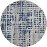 Ashley Abstract Modern Blue Grey Round Rug