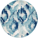 Lesley Whimsical Blue Round Rug