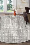 Ashley Abstract Modern Silver Grey Round Rug