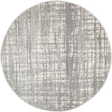 Ashley Abstract Modern Silver Grey Round Rug