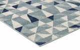 Illusion Modern Geo Blue Ivory Rug