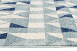 Illusion Modern Geo Blue Ivory Rug