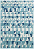 Illusion Modern Geo Blue Ivory Rug