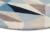 Gem Stone Designer Wool Rug Blue