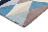 Gem Stone Designer Wool Rug Blue