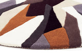 Crossroads Designer Wool Rug Brown White Grey