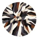 Crossroads Designer Wool Rug Brown White Grey