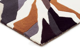 Crossroads Designer Wool Rug Brown White Grey