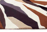 Crossroads Designer Wool Rug Brown White Grey