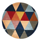 Prism Designer Wool Rug Rust Blue Navy