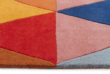 Prism Designer Wool Rug Rust Blue Navy