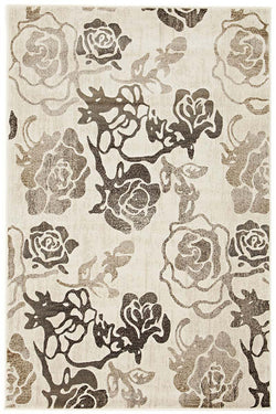 Rose Garden White Rug