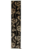 Delicate Floral Pattered Rug Black