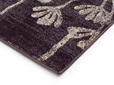 Delicate Floral Pattered Rug Grey