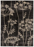 Delicate Floral Pattered Rug Grey