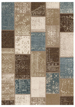 Patchwork Design Blue Rug