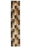 Patchwork Design Brown Rug