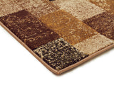 Patchwork Design Brown Rug