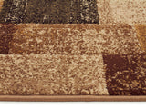 Patchwork Design Brown Rug