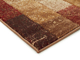 Patchwork Design Rust Rug