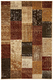 Patchwork Design Rust Rug