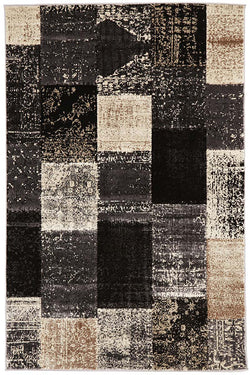 Patchwork Design Grey Rug