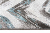 Ella Chevron Modern Rug Grey Blue