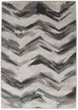 Ella Chevron Modern Rug Grey Blue