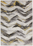 Ella Chevron Modern Rug Grey Yellow