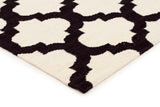 Flat Weave Quatrefoil Rug Ivory Black