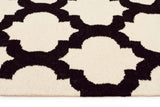 Flat Weave Quatrefoil Rug Ivory Black