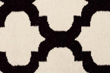 Flat Weave Quatrefoil Rug Ivory Black