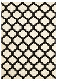 Flat Weave Quatrefoil Rug Ivory Black