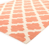 Flat Weave Quatrefoil Rug Coral Ivory