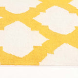 Flat Weave Quatrefoil Rug Gold Ivory