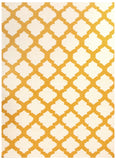 Flat Weave Quatrefoil Rug Gold Ivory