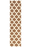 Flat Weave Quatrefoil Rug Brown Ivory