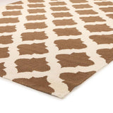 Flat Weave Quatrefoil Rug Brown Ivory