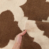 Flat Weave Quatrefoil Rug Brown Ivory