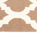 Flat Weave Quatrefoil Rug Brown Ivory