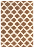 Flat Weave Quatrefoil Rug Brown Ivory