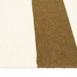 Flat Weave Stripe Olive White Rug