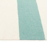 Flat Weave Stripe Light Blue White Rug